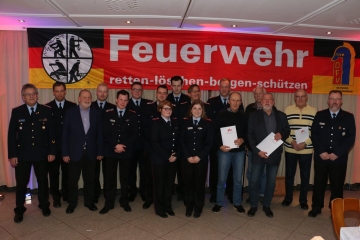 Geehrte der Fördermitglieder und beförderte aktive Kameraden